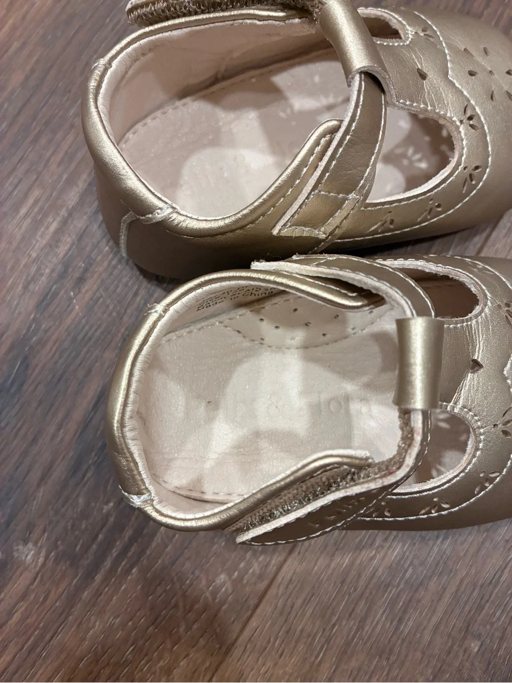 Felix & Flora Gold Mary Jane Shoes Dress Walker 4 Baby